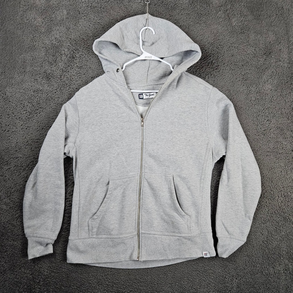 The Game Mens Full Zip Hoodie Gray Fleece Lined Made in USA Large